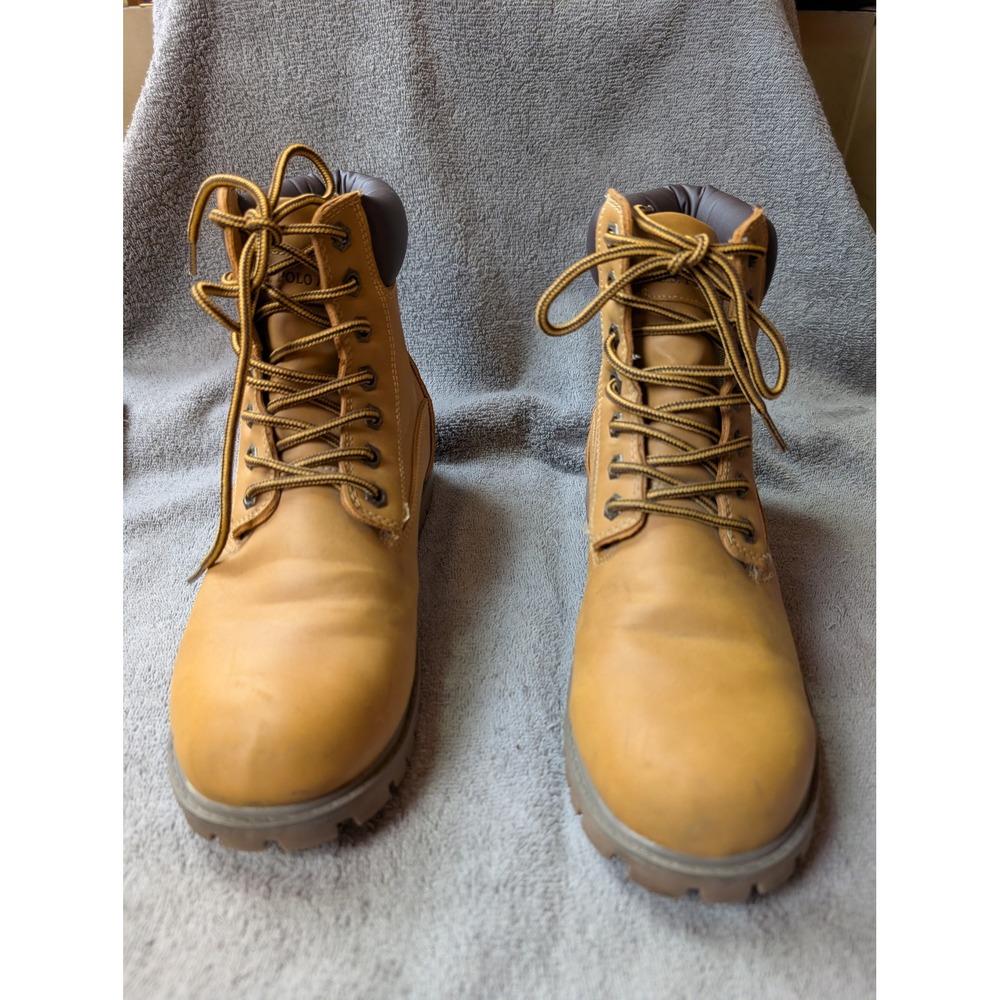 U.S. Polo Assn Owen High Wheat Tan Lug Sole Lace Up Work Boots Mens 8.5 M